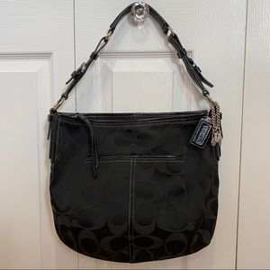 Coach Signature Canvas Black Hobo Bag